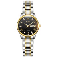 Olevs 5563L Black Watch Waterproof Elegance Stainless Steel for Women